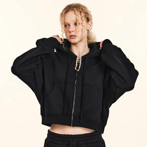 High Quality Custom Blank Custom DTG <b>Raglan</b> Oversized Hoodie Boxy Fit Crop Heavy Weight Zip up Men's Hoodies Sweatshirts - Product Image 3