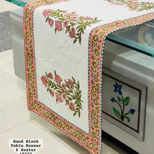 Bloque de mano indio impreso 100% algodón CanvasTable Runner tamaño personalizado para el hogar Hotel boda fiesta decoración Runner - Product Image 1