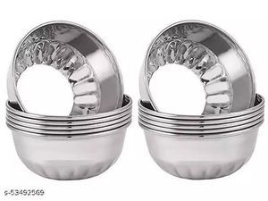 Bol en acier inoxydable lavable, finition argentée brillante, design moderne et luxueux, écologique, pour cuisine, hôtel, restaurants, table - Product Image 6