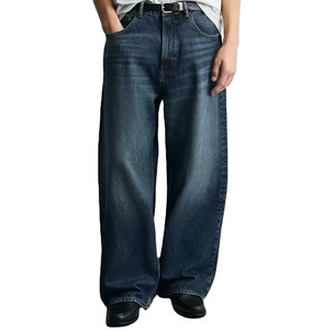 Vente en gros Nouveau pantalon baggy pour hommes Pantalon denim droit à jambe large Pantalon baggy ample hip hop Streetwear Personnalisation des prix bon marché - Product Image 1