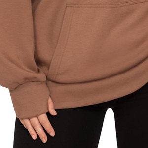 Pull à capuche à manches longues surdimensionné décontracté pour femmes Logo imprimé personnalisé Streetwear tricoté sweat-shirt blanc avec col à capuche - Product Image 3