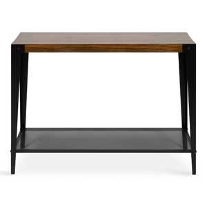 Table console industrielle rustique avec pieds en métal en forme d'épingle à cheveux, plateau en bois épais, décoration moderne pour la maison, style artisanal - Product Image 2