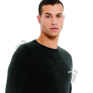 Vente en gros de chemises de loisirs à séchage rapide pour hommes, chemises d'entraînement confortables et respirantes à col rond, t-shirt à manches longues de couleur unie - Product Image 6