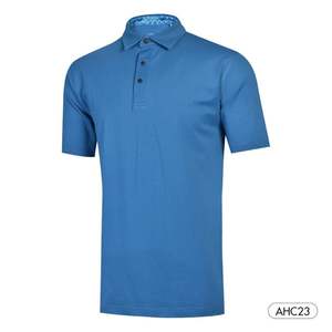 Men's Blue Classic for Shirt Short Sleeve Solid Color Breathable Quick Dry 100% Polyester Knitted Fabric Digital Printing Front - Product Image 1