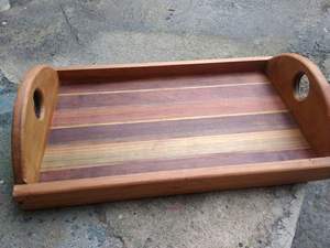 Bandeja de desayuno de bambú hecha a mano con asas Plato de servicio decorativo de madera para comer para Ramadán y Diwali - Product Image 3