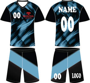 ชุดฟุตบอลพิมพ์ลายดิจิทัลระบายอากาศ ชุดฟุตบอลแบบซับลิเมชั่น น้ำหนักเบา แห้งเร็ว ผลิตจากโพลีเอสเตอร์ ชุดทีม ผลิตโดยโรงงาน OEM - Product Image 1