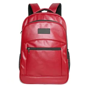 Water Resistant Bag Backpack Laptop Backpack red and black dyed custom made leather multi zipper pockets college New Design bags