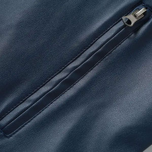 Nueva chaqueta de cuero genuino para hombres Material de alta calidad Cremallera transpirable Chaquetas de cuero negro para hombres - Product Image 5