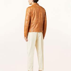 Veste en cuir véritable pour homme sur mesure OEM 2025 – Qualité supérieure, col montant en toile, hiver, fabriquée au Pakistan, respirante et à séchage rapide – Meilleure vente - Product Image 2