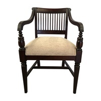 Sillón de Madera Tradicional Antiguo con Asiento Tapizado para Muebles de Hogar, Sala de Estar, Comedor, Dormitorio, Bar - Product Image 5