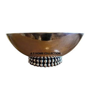 Bol rond en aluminium et bois en forme de cerf Couleur dorée Ensemble de 6 bols de cuisine pour hôtel et maison - Product Image 3