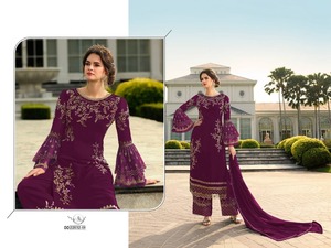 Nouveau créateur de broderie Georgette 2023, fournisseur Salwar Kameez et Dupatta de Surat inde - Product Image 5
