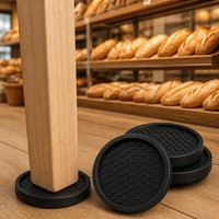 Patins de protection antidérapants en feutre de silicone noir alvéolé pour meubles, armoires, canapés et pieds de table