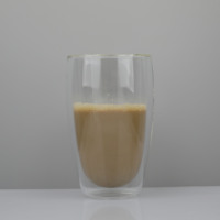 Mug à café en verre à double paroi de qualité supérieure - Tasse en borosilicate résistante à la chaleur au design minimaliste - Gobelet isotherme sans poignée