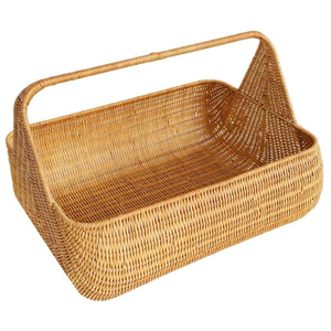 Outdoor Rattan Picnic <b>Baskets</b> Hamper Garden Flower Vegetable <b>Baskets</b> Camping <b>Shopping</b> Storage Gift <b>Baskets</b> Picnic - Product Image 3