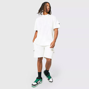 Streetwear été personnalisé hommes ensemble short haute qualité lavé à l'acide t-shirt et short grande taille ensembles pour hommes - Product Image 6