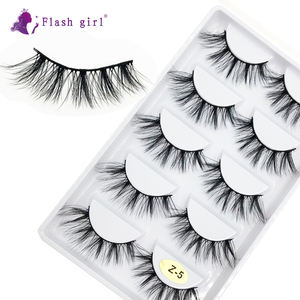 Flash Girl <span class=keywords><strong>Top</strong></span> Qualité <span class=keywords><strong>Z</strong></span> Série Professionnel 100% Cils De Vison Faits À La Main 5 Paires Faux Cils De Vison - Product Image 4
