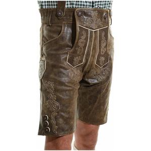 Pantalon en daim en cuir bavarois marron Oktoberfest Lederhosen XS 6XL motifs boutons prix de gros faible coût - Product Image 3