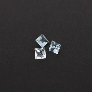 Aguamarina brasileña Natural 4x4mm corte cuadrado 0,90 Cts 3 uds lote de piedras preciosas para hacer joyas - Product Image 2