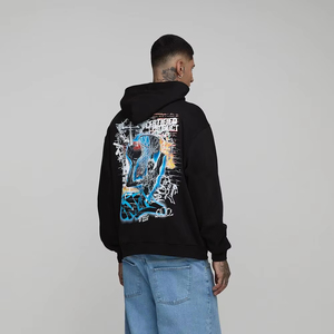 Sweat à capuche d'hiver imprimé Design arrière 100% coton épais pull d'hiver Logo personnalisé imprimé unisexe - Product Image 1