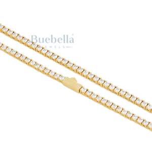 Collier Tennis Hiphop en Argent Sterling 925 Plaqué Or 14K avec Moissanite Ronde Brillante de Haute Qualité, Vente Chaude - Product Image 4