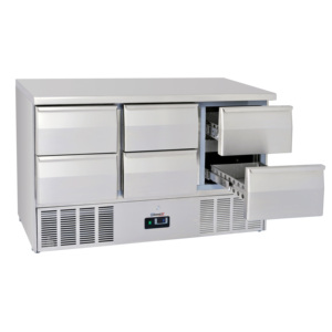 Saladette GN 1/1 Chest <b>Freezer</b> with 6 <b>Drawers</b> - Product Image 1
