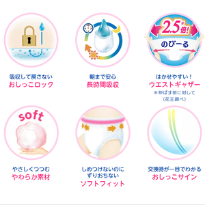 Pañal Fácil de Usar Kao Merries Baby con Cinta Gran Transpirabilidad M 52 Piezas - Product Image 4