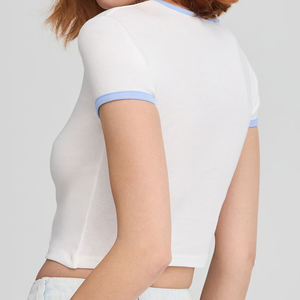 2024 buena venta transpirable mujeres Crop Top Y2k recortado Top venta al por mayor verano desgaste Crop Top camisetas para niñas - Product Image 3