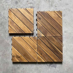 Tuiles de terrasse extérieures en bois d'acacia vietnamien, antidérapantes, imperméables, finition mate, surface huilée, contemporaines - Product Image 6