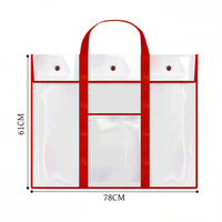 Boîte de rangement pour œuvres d'art de grande capacité 78*61cm, tableaux blancs, affiches, plans, tableaux d'affichage, sac de rangement étanche en PVC transparent