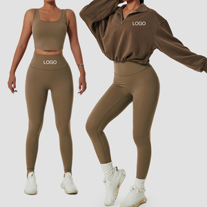 ชุดเซต2ชิ้นสปอร์ตบราหลังสูงสำหรับผู้หญิงชุดเล่นโยคะฟิตเนส2ชิ้นสำหรับใส่ออกกำลังกายในยิม - Product Image 1