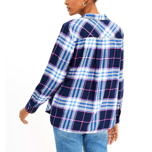 Camisas de franela para mujer, camisas con botones de diseño informal, manga larga, ajuste Regular Premium, logotipo frontal, 100% algodón, tamaño personalizado - Product Image 2