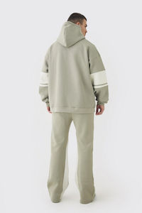 เสื้อกันหนาวลายขวางโอเวอร์ไซซ์ผ้าคอตตอน100% ความร้อนบุเทอร์รี่บุซับในฤดูหนาวโลโก้กำหนดเอง - Product Image 2