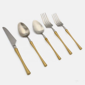 Ensemble de couverts en acier inoxydable Simplicity de designer Poignée plaquée argent unique pour ustensiles de cuisine - Product Image 3