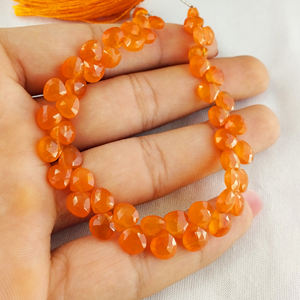 Gema Natural de cornalina con forma de corazón, hebra de cuentas de 8 pulgadas de largo, tamaño de 7-8mm, aproximadamente para fabricación de joyas de regalo - Product Image 6