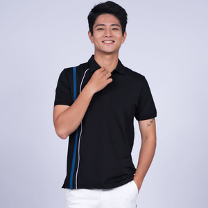 Minimalist Style <b>Men'S</b> Polo <b>Shirts</b> With Collar & Button Placket Exquisite Weaving <b>Long</b> <b>Sleeve</b> Polo Business Uniform Clothes <b>Men</b> - Product Image 1