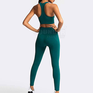 Pakistán hizo un cómodo conjunto de Yoga para mujer Patrón sólido 2 piezas Precio de venta en línea Equipo de yoga Conjunto de yoga cómodo para mujer - Product Image 2