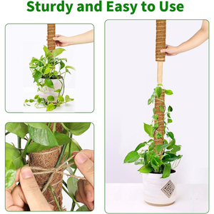 Kit de 4 poteaux en plastique enduit avec attaches et étiquettes pour plantes d'intérieur Monstera – Prêt à expédier (Stock US) - Product Image 2