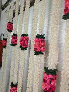 Jasmine Mogra bouquets de fleurs feuilles guirlandes pour décoration de scène toile de fond de mariage Mehndi décor indien Temple guirlande Art Floral - Product Image 3