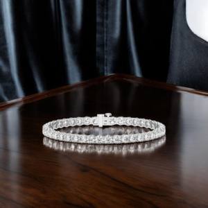 Pulsera clásica de tenis de diamante de corte redondo cultivada en laboratorio de 12,00 quilates, hecha en plata 925 para ella - Product Image 2