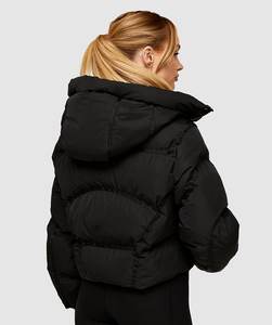Logo personnalisé OEM femmes Crop Puffer veste confortable pleine fermeture éclair à capuche détachable bulle veste respirant hiver doudoune pour les femmes - Product Image 6