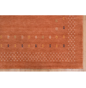 พรมทอมือลายชนเผ่าสีพีชส้ม ทำจากขนสัตว์ สำหรับตกแต่งห้องนั่งเล่น ห้องนอน และบ้าน - Product Image 1