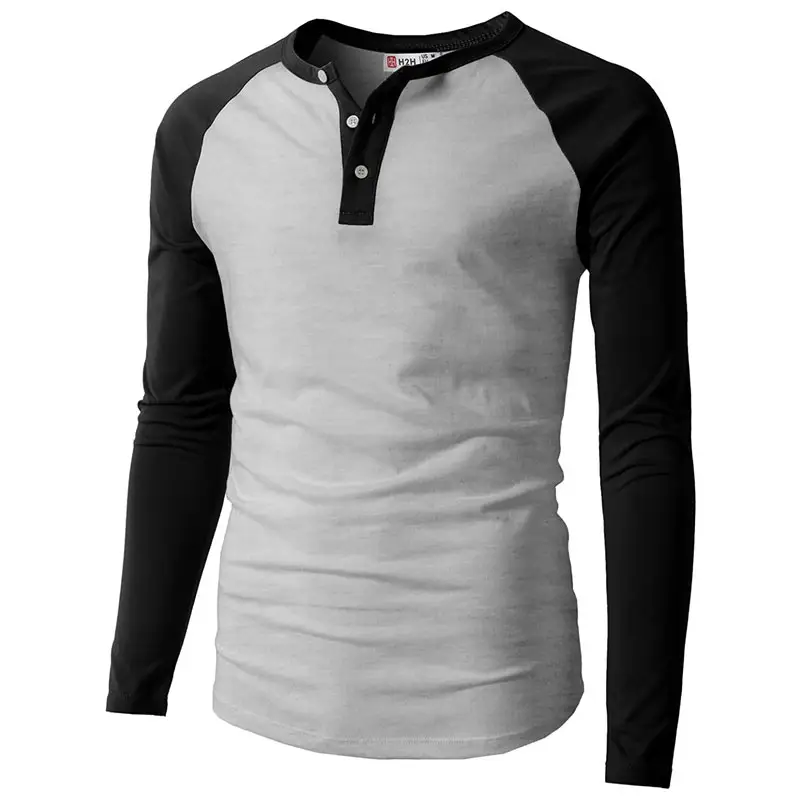 High Quality Digital Print Long Sleeved Front Button Closure Henley Tee Swag Hip hop for Men Premium Cotton Full Sleeved T shirt