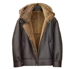 Chaqueta de Aviador Personalizada de Piel de Oveja, Chaqueta Bomber de Invierno para Aviadores, Chaqueta de Piel de Oveja con Pelaje Real para Hombre - Product Image 1