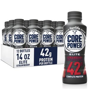 Core Power Elite High <b>Protein</b> Shake, Strawberry, 42g Bottle, 14oz, 12 Pack - Product Image 2