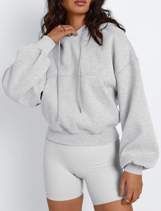 Sudadera Informal Sencilla y Cómoda para Mujer, Sudadera con Capucha Corta de Algodón, Nueva Moda - Product Image 5