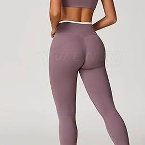 Conjunto de Yoga para Mujer Talla Grande, Sin Costuras, con Logotipo Frontal, Tela Elástica, Ropa Deportiva para Gimnasio, Fitness, Yoga y Estilo de Vida Activo - Product Image 6