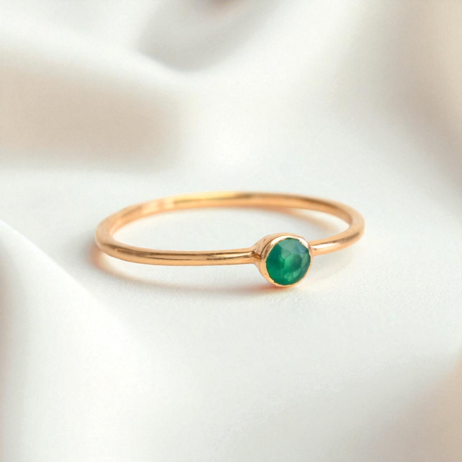 Green Onyx Rose Gold