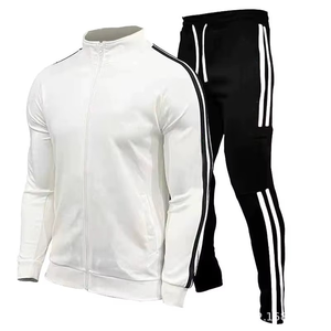 Ensemble de sport décontracté 2 pièces pour homme avec logo personnalisé, rayures unies, chaud, doux pour la peau, respirant, séchage rapide, antibactérien - Product Image 4