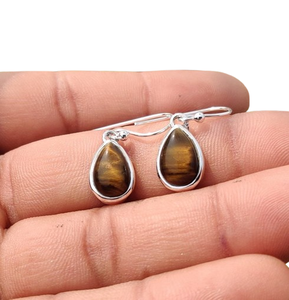 Pendientes de piedras preciosas de ojo de tigre de Plata de Ley 925, joyería hecha a mano, pendientes de estilo bohemio, joyería para mujer, regalo de boda para - Product Image 1